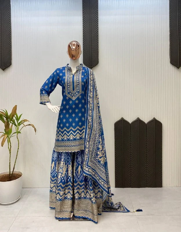Party Wear Look Beautiful Top And Bottom With Dupatta