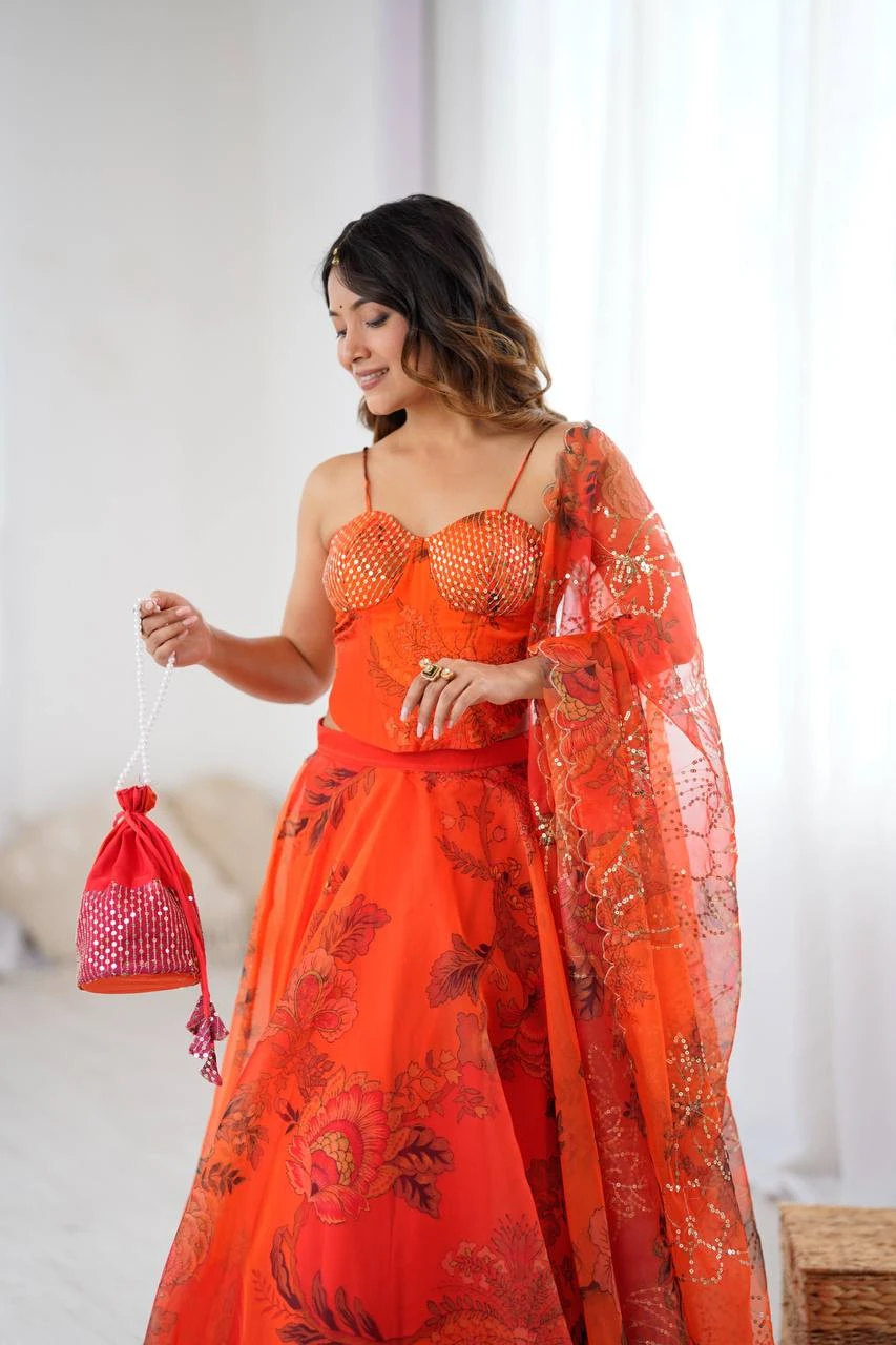 Party Wear Lehenga Choli With Embroidery Sequence Work