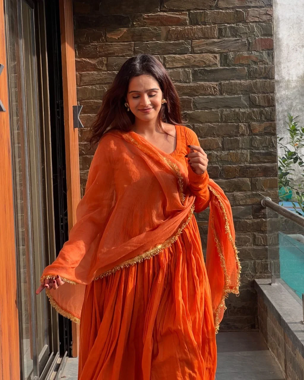 Party Wear Look Beautiful Anarkali Gown-Bottom And Dupatta