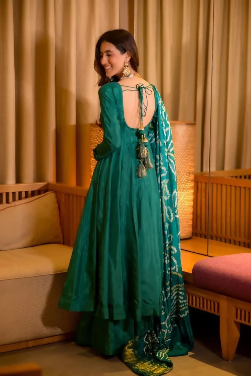 Party Wear Look Beautiful Gown And Bottom With Dupatta