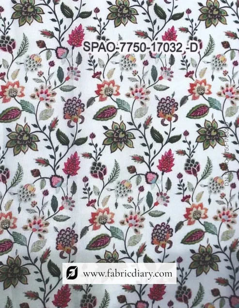 Digital Position Floral Fabric [Poly Linen Base] SPAO-7750-17032-D
